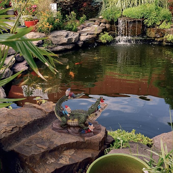 Gator Gnome: Whimsical Garden Figurine - Unique Home & Outdoor Decor-VerdiqueGarden