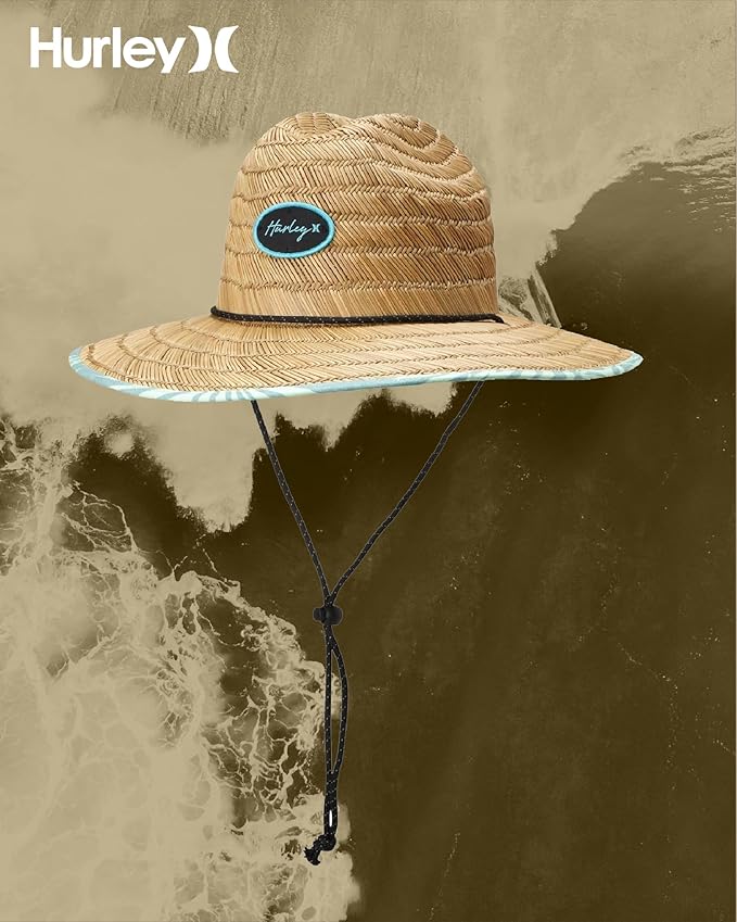 Hurley Women's Straw Hats - Real Straw Hat Medium Brim and Adjustable Chin Strap-VerdiqueGarden