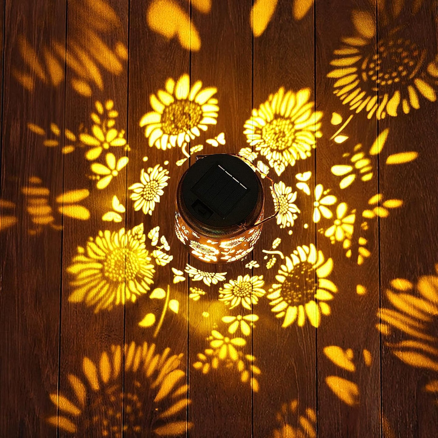 Sunflower Solar Lanterns Garden Decor, Birthday Gifts for Women Mom Grandma Metal Hanging Solar Lights Outdoor Waterproof LED Decoration with Shepherd Hook Outside for Garden Yard Patio Fall Decor-VerdiqueGarden