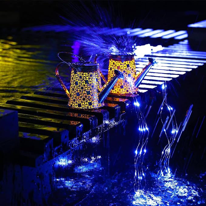 VOOKRY Watering Can with Lights, Large Hanging Solar Lights Outdoor Waterproof, Decorative Retro Metal Solar Garden Decor for Patio Yard Porch Lawn Landscape Gardening Gifts for Mom Grandma Women-VerdiqueGarden