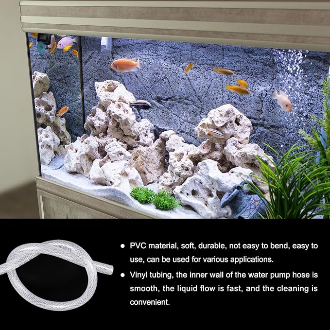 1 1/4" x 1 5/8" Braided Clear Plastic PVC Tubing 10ft High Pressure Flexible Reinforced Vinyl Tube, [for Garden Irrigation, Water Hose, Fish Tank, Water Transfer] - 31.8x41.3mm-VerdiqueGarden