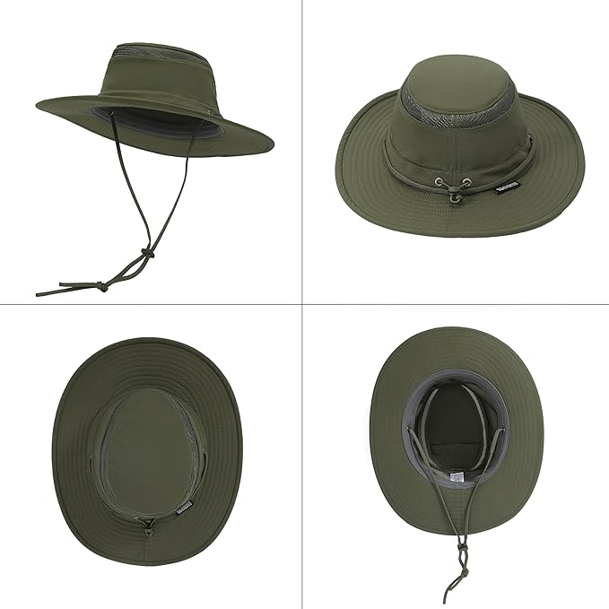 Cimarron Wide Brim Safari Sun Hat for Women & Men – UPF 50+ Outdoor Fishing Hat | Hiking, Running Travel Sun Protection Hat-VerdiqueGarden
