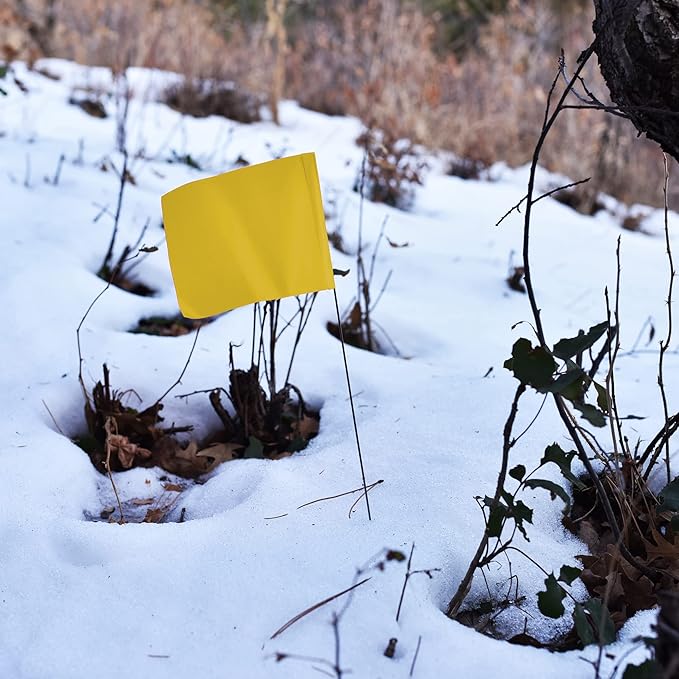 Yellow Marking Flags 1000 Pack - 4x5x15 Inch Yellow Flags for Yard - Markers For Lawn, Irrigation, Landscaping, Survey & Sprinkler Head Marking-VerdiqueGarden