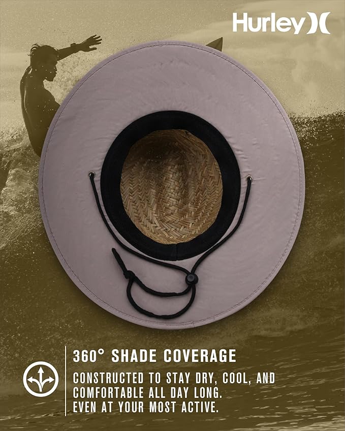 Hurley Men's Straw Hat - Bayside Lifeguard Straw Sun Hat-VerdiqueGarden