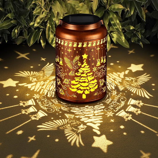 Solar Lanterns Outdoor Waterproof Garden Decor Birthday Gifts for Women Mom Grandma Hanging Lights Metal Decoration Outside for Yard, Patio,Backyard,Porch(Christmas Red Bird)-VerdiqueGarden