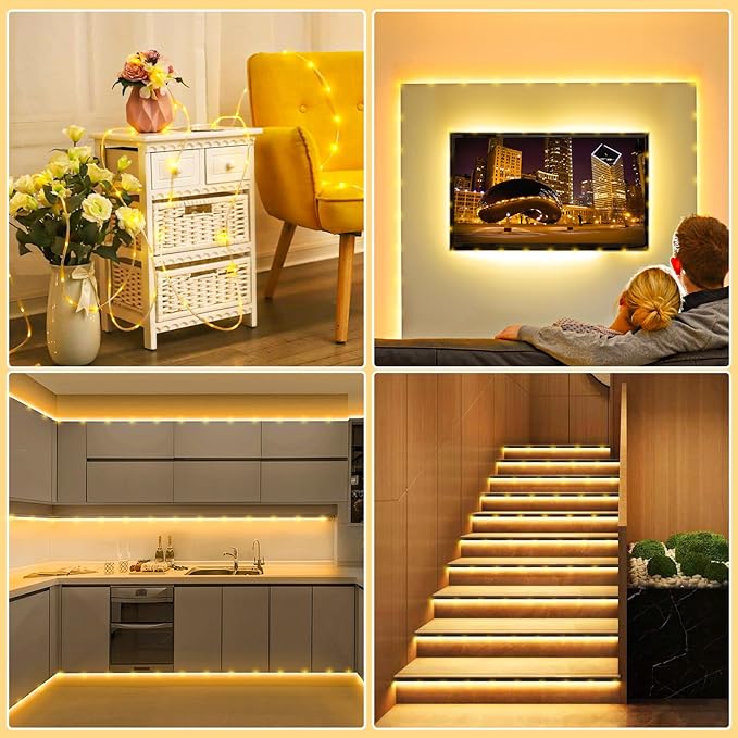 Rope Lights for Outside, 66FT 200 LED Rope Lights Outdoor/Indoor with Waterproof 8 Modes, Connectable Plug in Christmas Tree Light for Bedroom Pool Garden Party Holiday Decorations, Warm White-VerdiqueGarden