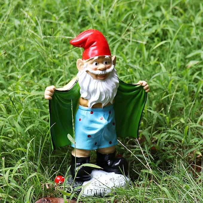 Tirifer 8.3inch/21cm Big Size Garden Gnome, Polyresin Outdoor Sculpture Gnome Statue Garden Figurine Art Garden Decoration for Lawn Yard Balcony Porch Patio-VerdiqueGarden