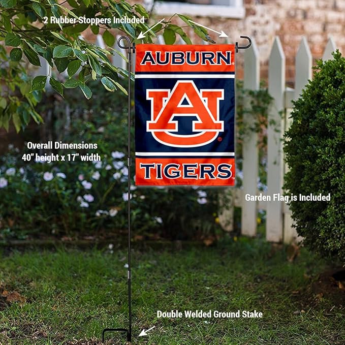 College Flags & Banners Co. Auburn Garden Flag with Stand Holder-VerdiqueGarden
