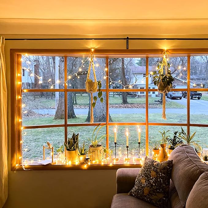 JMEXSUSS Connectable Warm White String Lights Indoor Bedroom, 8 Modes Christmas String Light Plug in Classroom Lights, 33ft 100 LED Fairy Twinkle Light Outdoor for Classroom Christmas Tree Decor-VerdiqueGarden