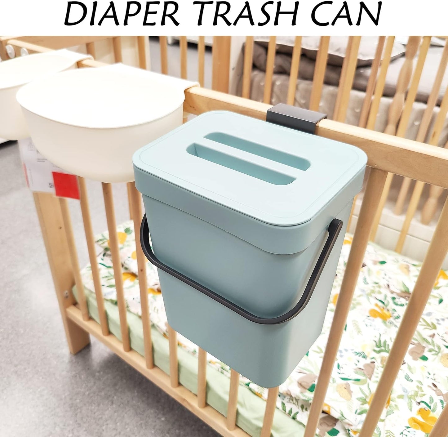 stonespace Compost Bin Indoor Kitchen Sealed, Mountable Compost Bucket, Hanging Food Waste Bin for Kitchen,1.3 Gallon/ 5L Blue-VerdiqueGarden