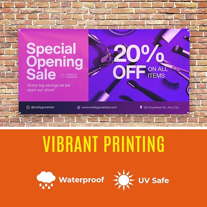 Personalized Passion Vinyl Banner 2' x 4' - Customized Banner for Business, Graduation, Birthday Parties, Indoor & Outdoor Use - Full Color 13oz Vinyl Custom Signs with HD Printed Text, Photos & More-VerdiqueGarden