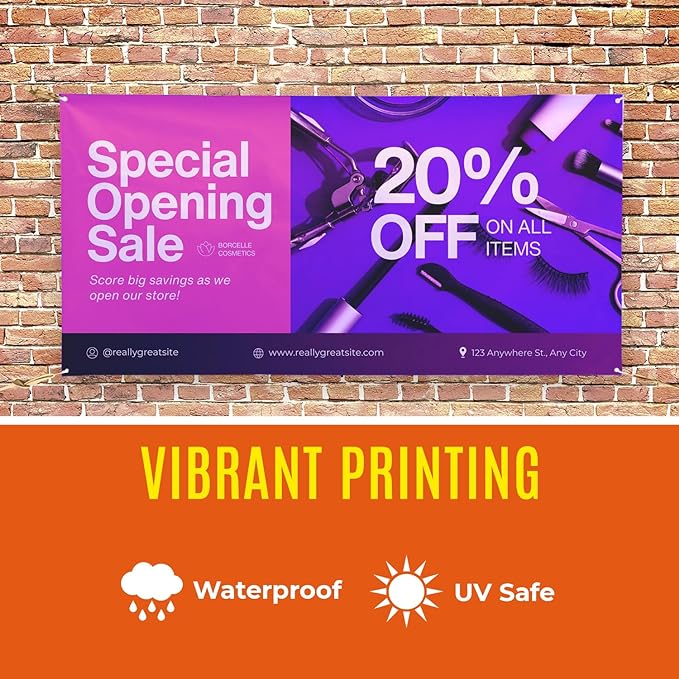 Personalized Passion Vinyl Banner 6' x 15' - Customized Banner for Business, Graduation, Birthday Parties - Indoor/Outdoor Use - Full Color 13oz Vinyl Custom Signs with HD Printed Text, Photos-VerdiqueGarden