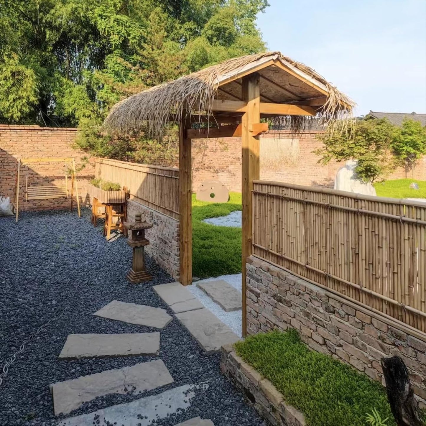 Natural Bamboo Fence, 4 ft x 6 ft Bamboo Fencing Screen for Garden, Rolled Privacy Fence Screen for Indoor or Outdoor (1.2m x 1.8m Approx)-VerdiqueGarden