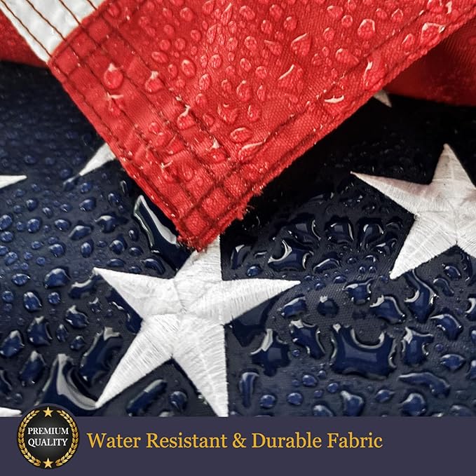 Homissor American Flag 5x8 Heavy Duty Outdoor US Flags for Outside Embroidered Stars USA Sewn Stripes Thick Nylon 2 Brass Grommets-VerdiqueGarden