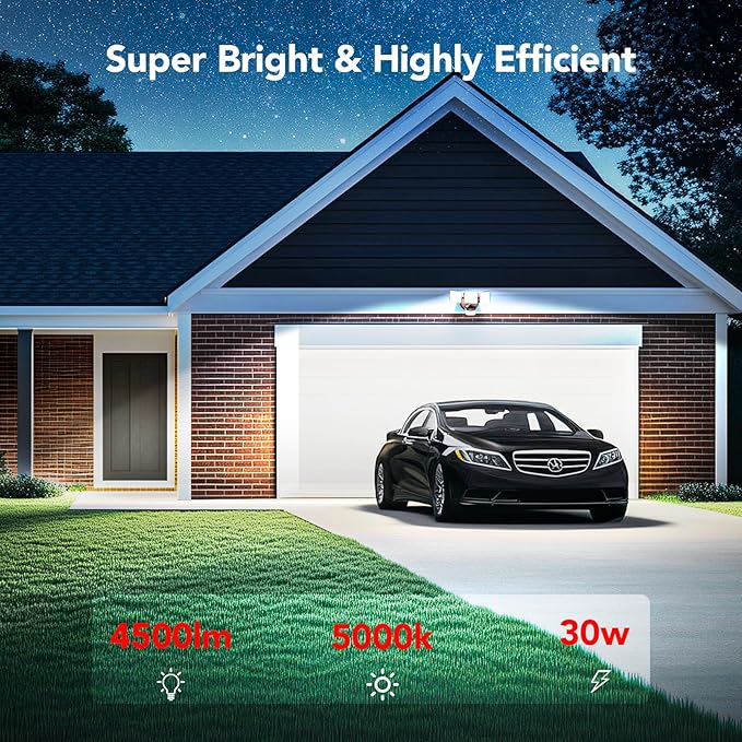 OREiN 4500LM/35W Flood Lights Outdoor, 180°/40FT Motion Sensor Outdoor Lights Dusk to Dawn Security Lights IP65 Waterproof 3 Modes for Outside 4500SQ.FT Front Door, Garage, Bronze (Hardwired)-VerdiqueGarden