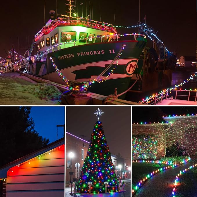 25 Pack C9 LED Replacement Christmas Light Bulbs Multicolor, Waterproof Shatterproof Outdoor String Lights Vintage LED Filament Bulb, E17 Base, Commercial Grade Holiday Decoration Bulbs-VerdiqueGarden