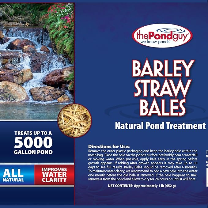 The Pond Guy Straw Barley Bale for Water Gardens, Fountains & Small Koi Ponds, Natural Clarifier, Simple & Easy to Use Pond Maintenance, 1-Pound Bale-VerdiqueGarden