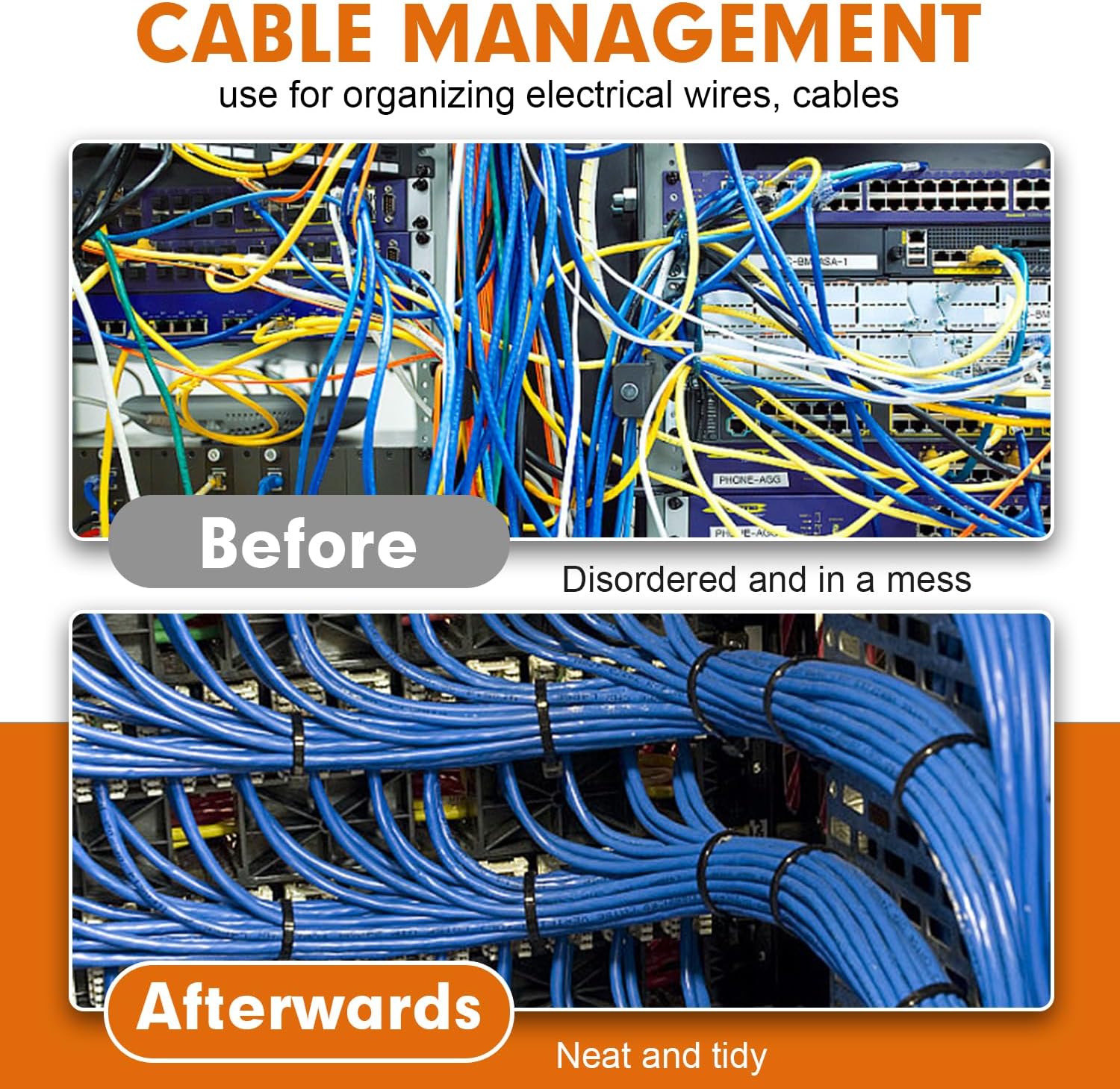 Zip Ties, RAZCC 1200pcs Black Cable Zip Ties 8 Inch, Heavy Duty Plastic Wire Ties with 70lb Tensile Strength, Self-Locking Black Nylon Tie Wraps for Indoor and Outdoor-VerdiqueGarden