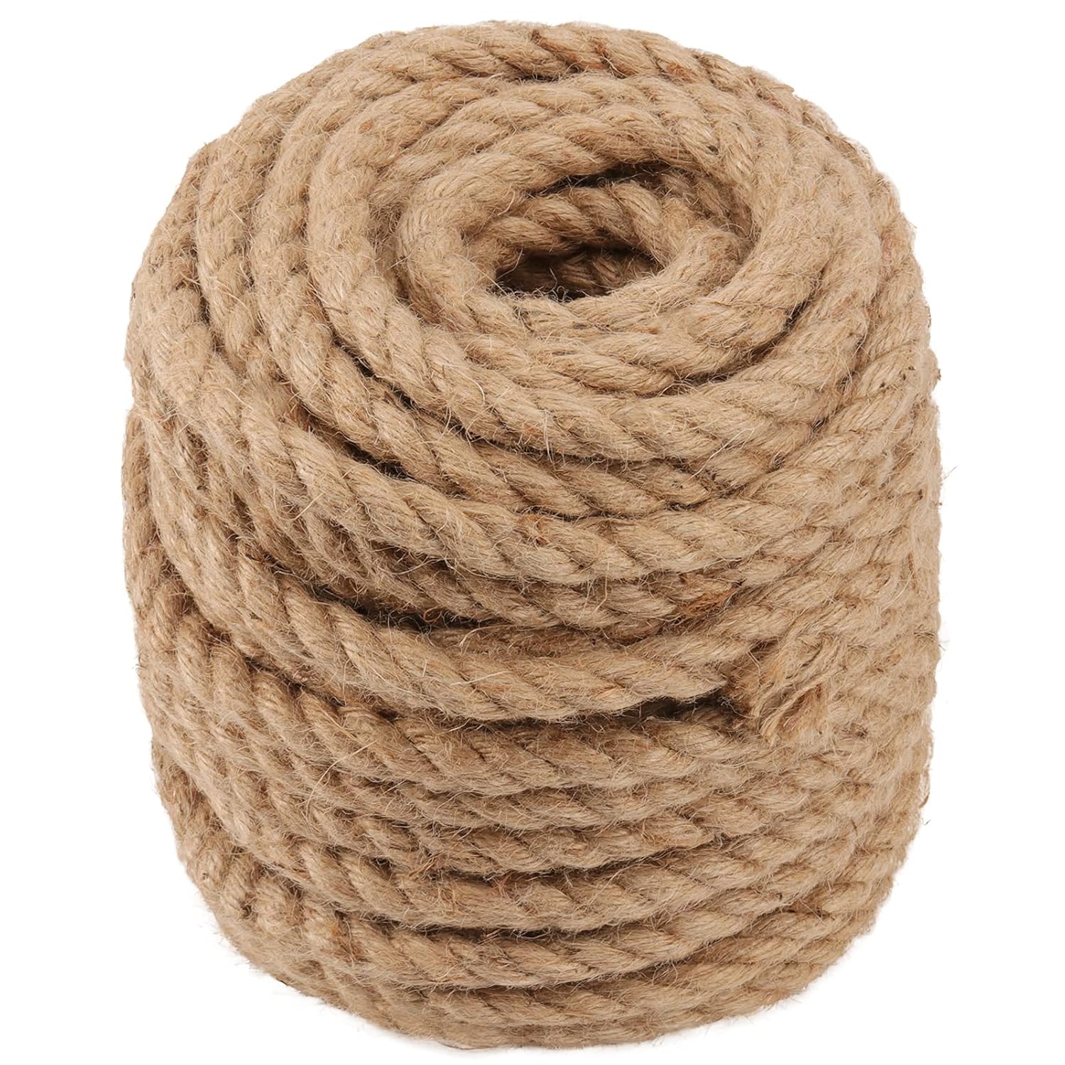 100 Feet 1/2 Inch Thick Natural Jute Rope, 12mm x 30m Strong Hemp Rope, Thick Twine Rope for Gardening-VerdiqueGarden