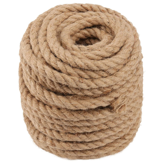 100 Feet 1/2 Inch Thick Natural Jute Rope, 12mm x 30m Strong Hemp Rope, Thick Twine Rope for Gardening-VerdiqueGarden