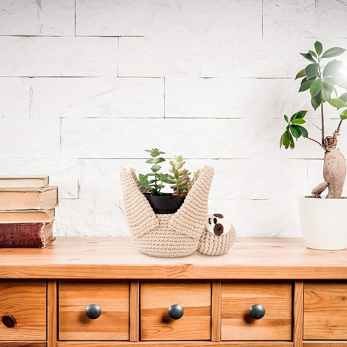 Home Decor Sloth Hanging Planters for Indoor Plants, Indoor/Outdoor Hanging Plant Holder, Plant Hanger Gift Idea for Sloth Lovers, Animal Wall Planter, 4 inch-VerdiqueGarden