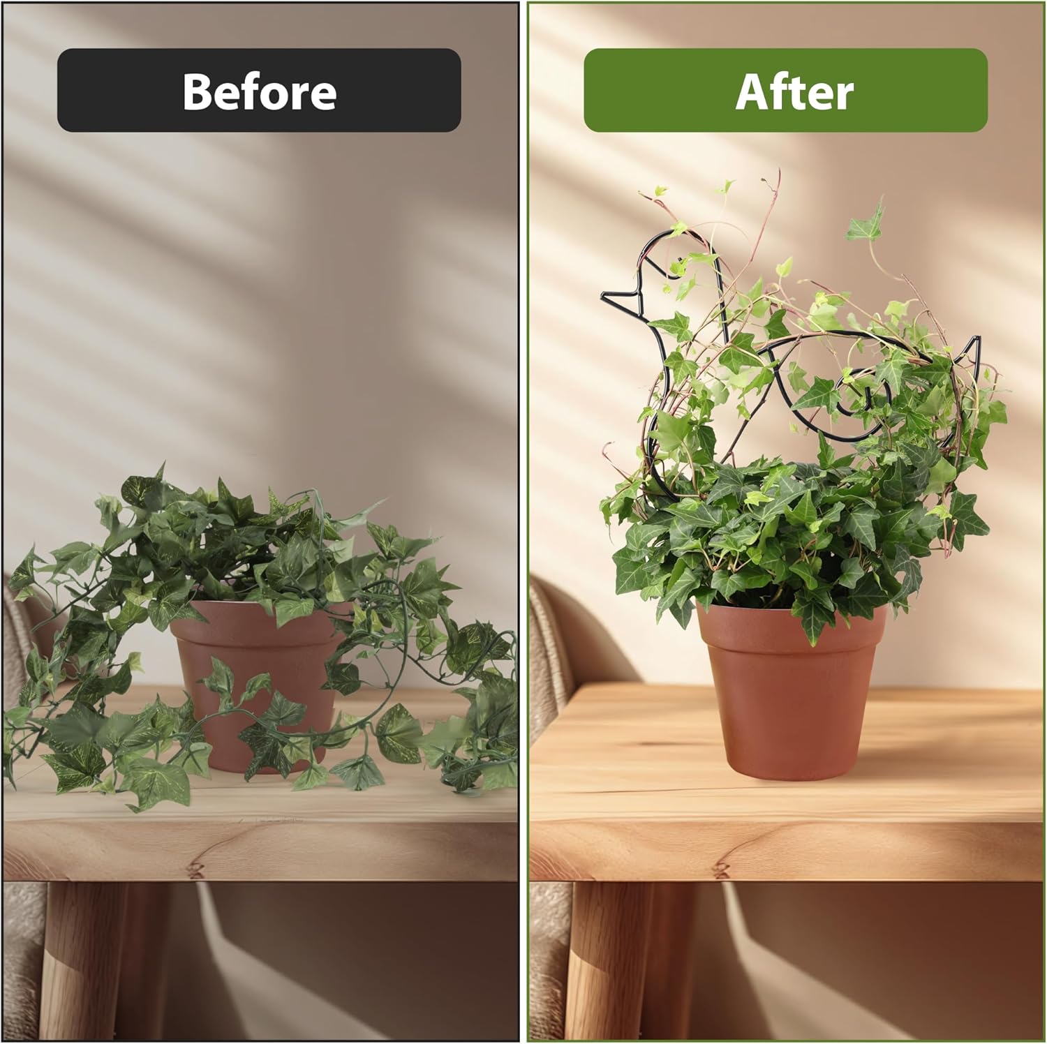 2 Pack Plant Trellis Indoor, 10.8" W x 13" H Small Trellis for Potted Plants, Decorative Trellis for Climbing Plants Indoor, Ideal for Vines on Tabletops, Balconies, Gardens and Lawns, Duck-Shaped-VerdiqueGarden