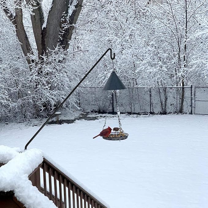 ERYTLLY Extended Reach Deck Hook Wall Pole Wall Mounted Deck Hook Extensible and 43 inch Wall Bracket for Hanging Bird Feeder,Plants,Wind Chimes,Lanterns 2 Packs-VerdiqueGarden