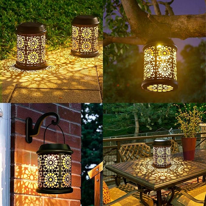 DenicMic Solar Lantern 1 Pack + Wall Lights 2 Pack-VerdiqueGarden