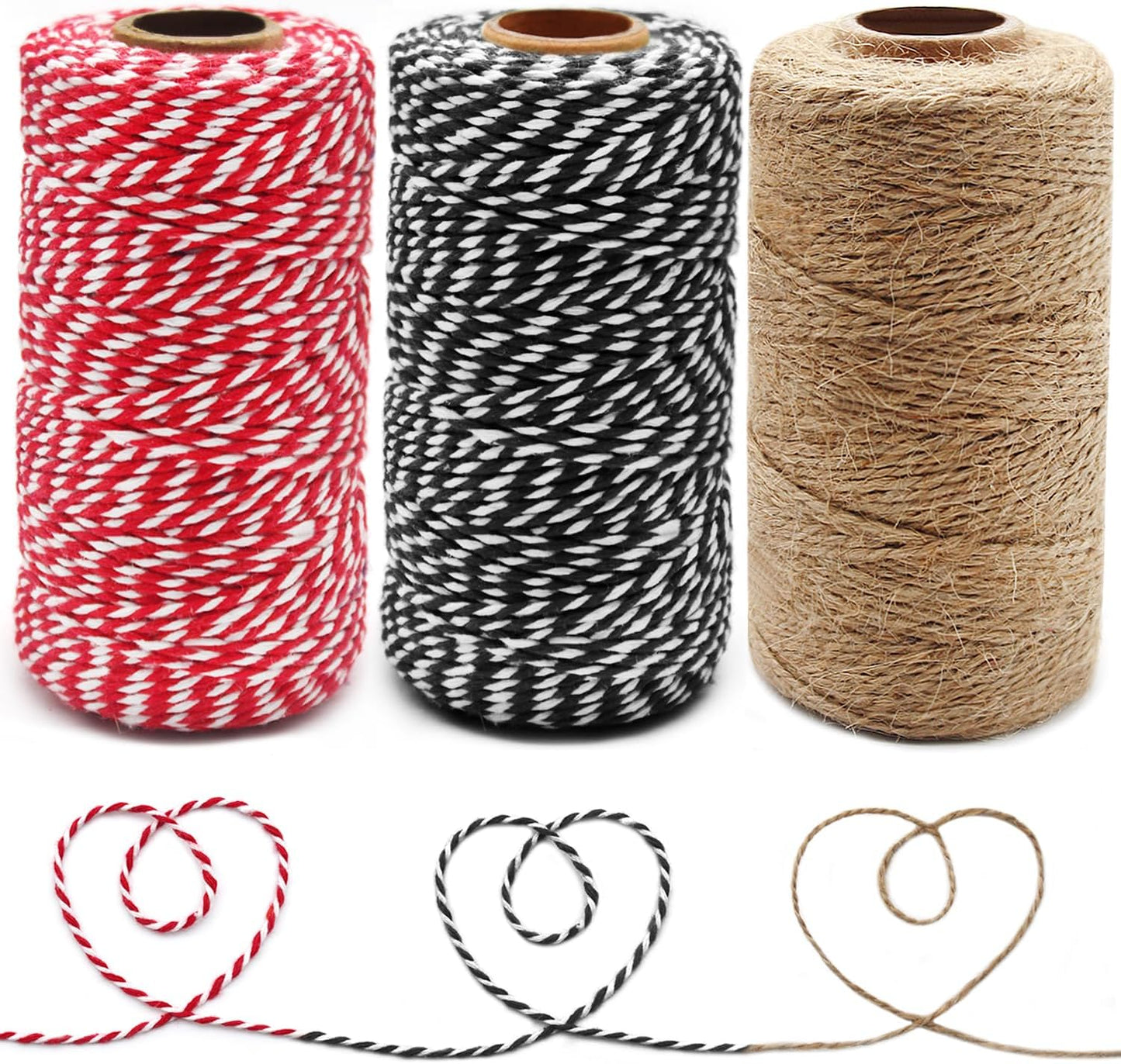 Anvin Cotton Twine - Natural Jute, Bakers & Butchers Twine, 984 Feet (Pack of 3, 10 Ply, 2mm Thick) for Arts, Crafts & Gardening-VerdiqueGarden