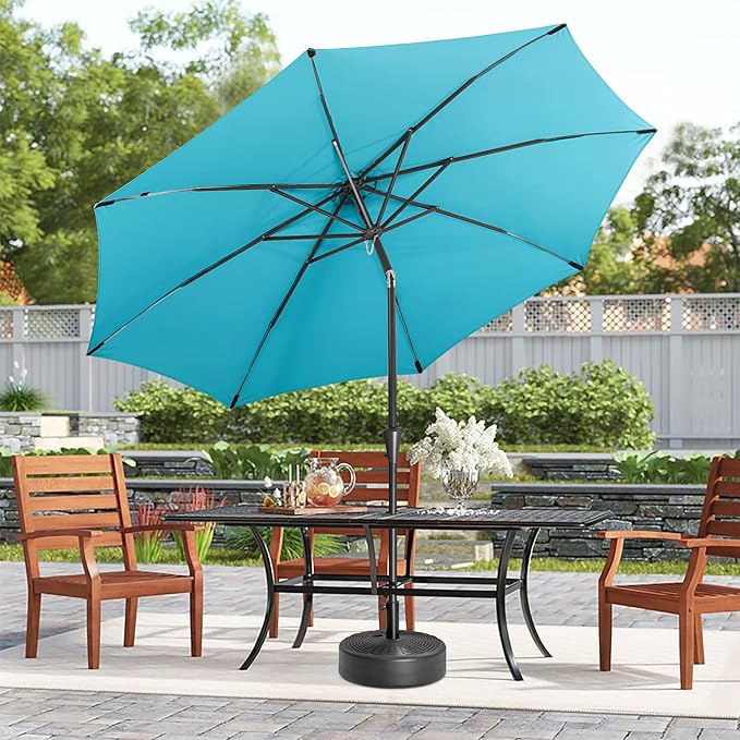 10ft Outdoor Patio Umbrella - Table Umbrella Waterprool UV Protection, Sombrillas de Patio with Push Button Tilt&Crank, Sun Umbrella for Pool, Porch, Garden, Deck, Backyard(Sky Blue)-VerdiqueGarden