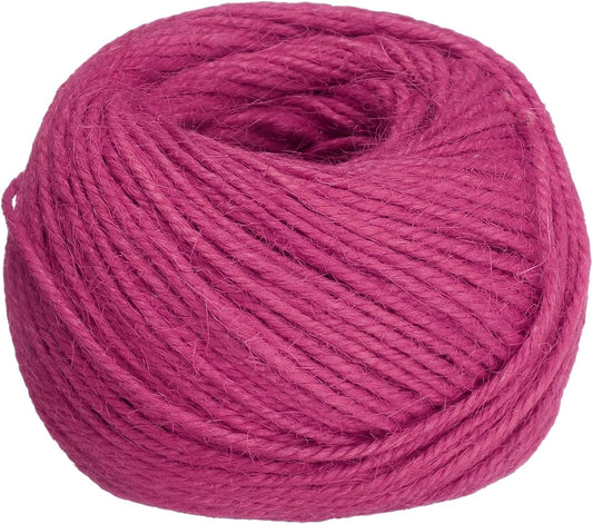uxcell 164 Feet Natural Jute Twine String,2mm Thin Garden Twine Rope Colored Plant String Cord for DIY Art Crafts Gift Wrapping Decoration Packing Gardening Plant Hanger,Rose Red-VerdiqueGarden