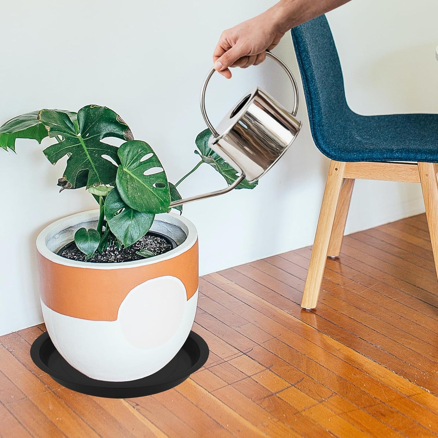 12 Pack 10 Inch Round Plant Saucers for Less 8.4 Inch Pot Indoors Outdoors Plant Trays for Pots Planter Saucer Plastic Plant Drip Tray Planter Water Tray for Potted Plants(Black, 10"(12pcs))-VerdiqueGarden