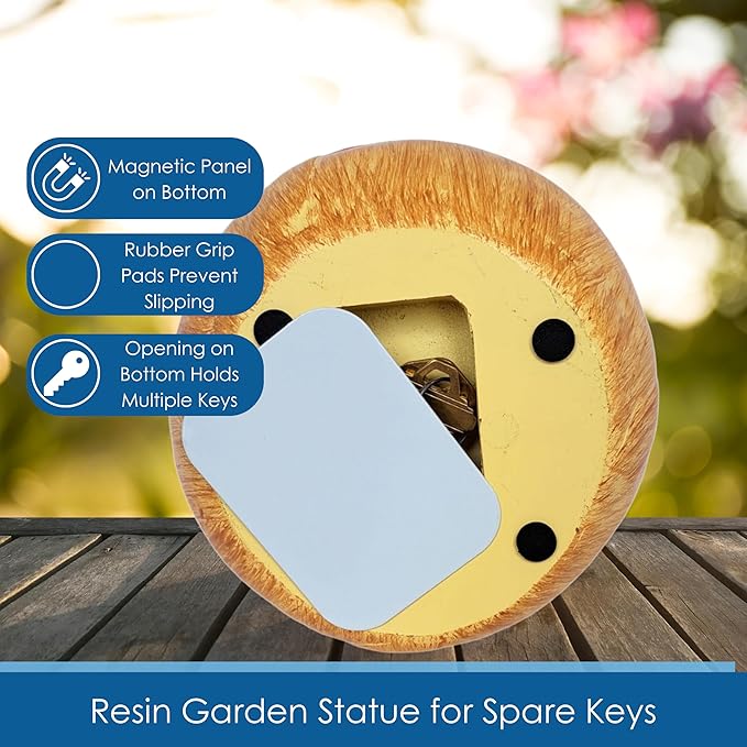 Toadstool Decorative Garden Statue and Key Hider - Hides a Secret Extra Hidden Key Outside in Garden, Yard or Porch-VerdiqueGarden