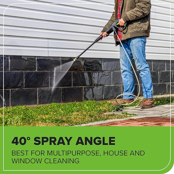 Greenworks 1900 PSI (SGS Certified) 1.2 GPM 13Amp Portable Compact Electric Pressure Washer, Power Washer for Cars, Driveways, Patios, Patio Furniture & Around Pools-VerdiqueGarden