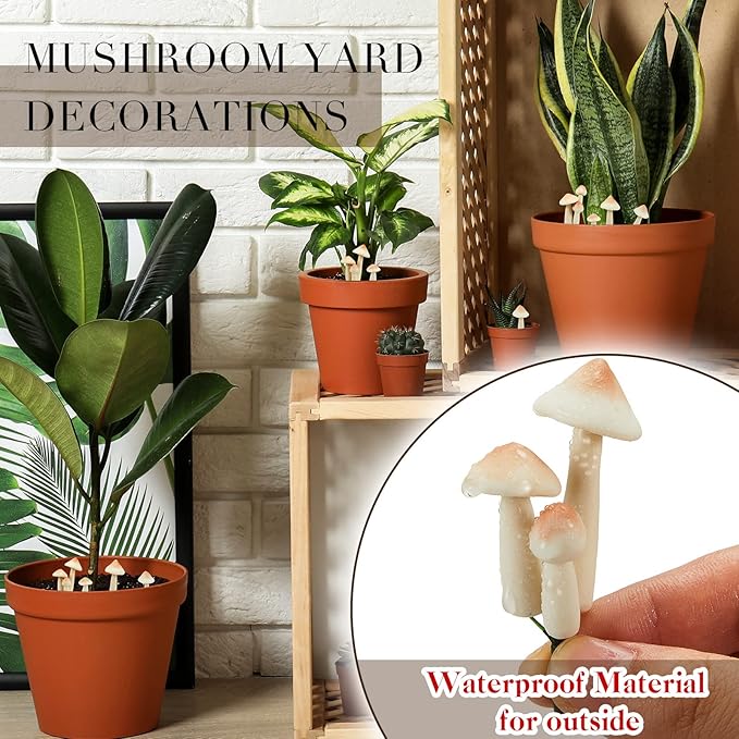 Taiyin 20 Pcs Luminous Mushroom Miniature Garden Mushrooms Outdoor Decor Waterproof Glow in The Dark Yard Decor for Fairy Outdoor Garden Micro Landscape Christmas Tree Decor-VerdiqueGarden