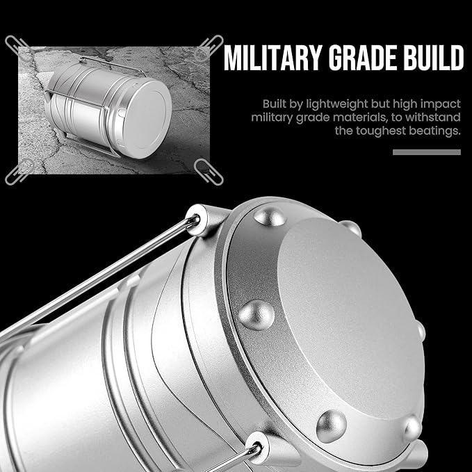 Lichamp LED Camping Lantern, 4 Pack Battery Powered Flashlight for Power Outages, Portable Collapsible Hanging Light Essential for Home, Outdoor, Emergency Lamp Survival Kit Gear for Hurricane, B4SL-VerdiqueGarden