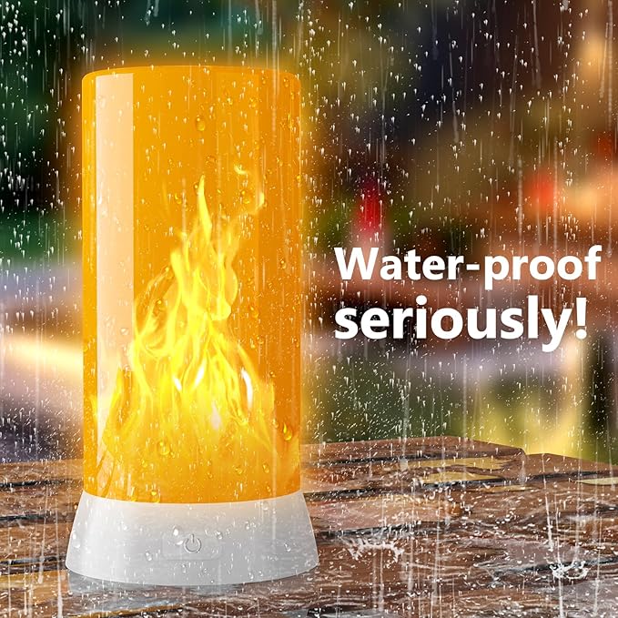 2PCS LED Flame Light, USB Rechargeable Flame Lamp with Remote & Timer, Waterproof Dimmable Flameless Candles Light for Home Party Garden Camping Halloween Christmas Decoration-VerdiqueGarden