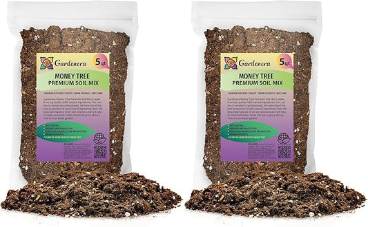 Money Tree Potting Soil - 10 Quart - Soil Mix for Planting or Repotting Guiana Chestnut, Soil Blended to Properly Grow Money Tree Plants (2 Bags of 5 Quart)-VerdiqueGarden