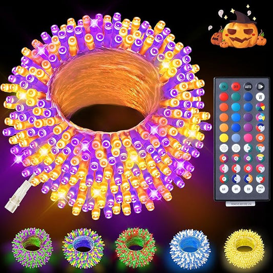 LitHome Color Changing Christmas Lights, 34 Colors 66Ft 200 LED Christmas String Lights with Remote Timer, Connectable Plug in Halloween String Light Outdoor for Xmas Tree Indoor Party Fall Decoration-VerdiqueGarden