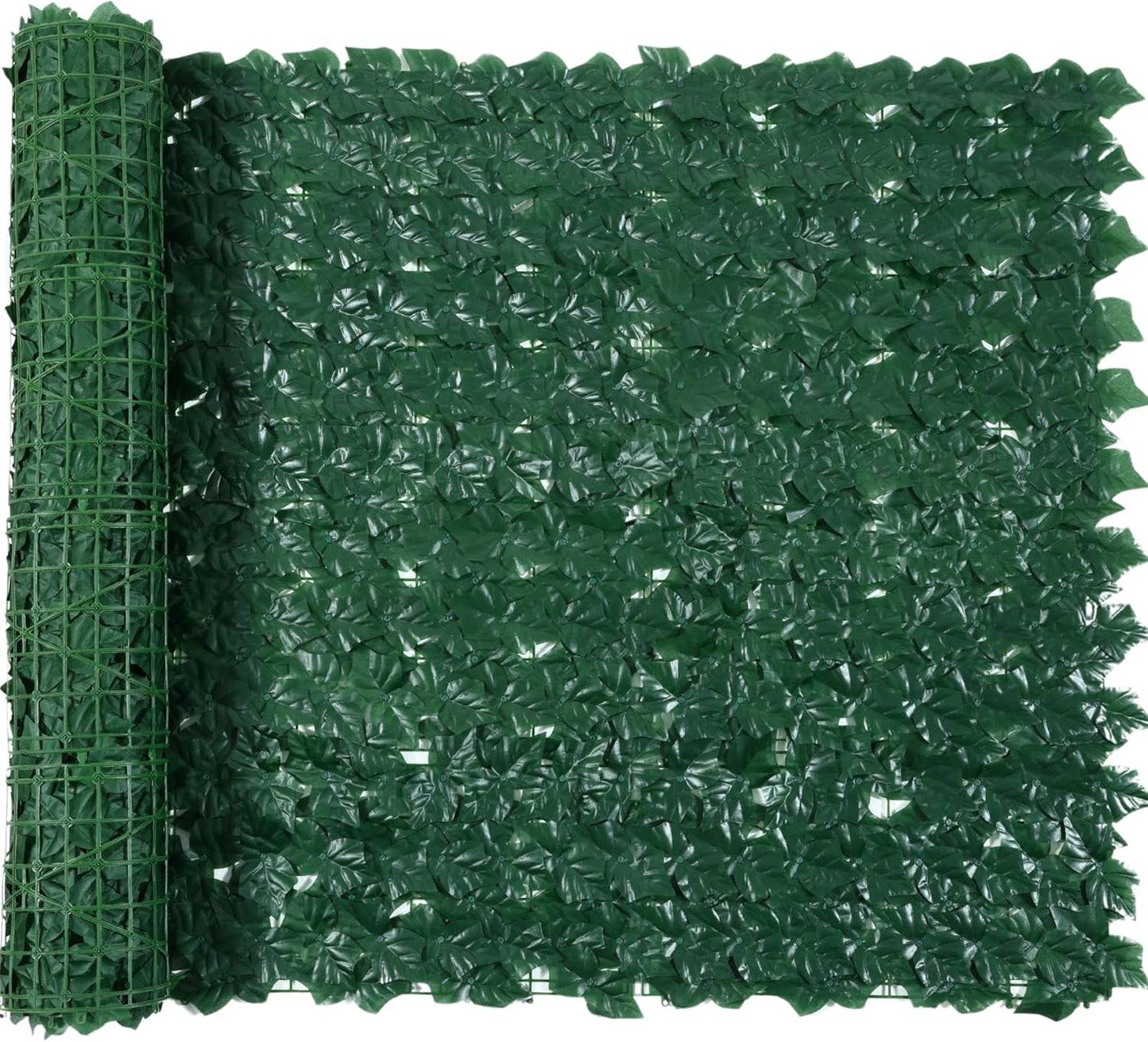 Jinwu Artificial Ivy Privacy Fence Screen, 39.4x118 inch Artificial Faux Ivy Hedge, Expandable Faux Privacy Fence with 80 pcs Zip Ties Decoration for Wall Screen, Outdoor Garden, Wedding Decor-VerdiqueGarden