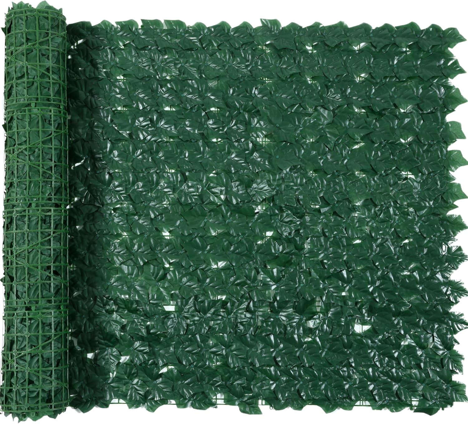 Jinwu Artificial Ivy Privacy Fence Screen, 39.4x118 inch Artificial Faux Ivy Hedge, Expandable Faux Privacy Fence with 80 pcs Zip Ties Decoration for Wall Screen, Outdoor Garden, Wedding Decor-VerdiqueGarden