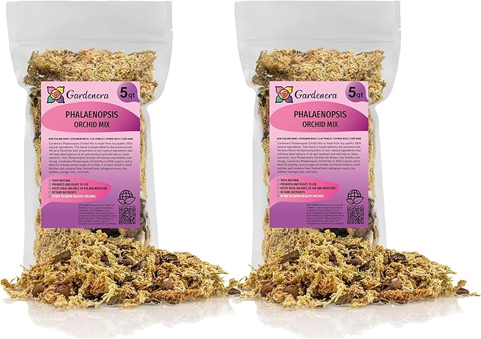 Premium Phalaenopsis Imperial Orchid Potting Mix - Hand Mixed in Small Batches | Great for Phalaenopsis of All Kinds - by GARDENERA - 10 Quart-VerdiqueGarden