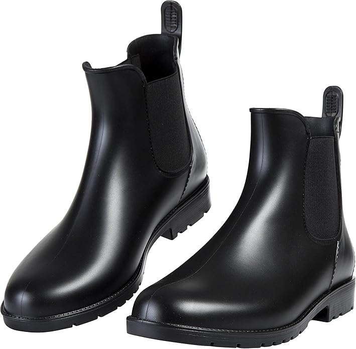 Asgard Women's Ankle Rain Boots Waterproof Chelsea Boots-VerdiqueGarden