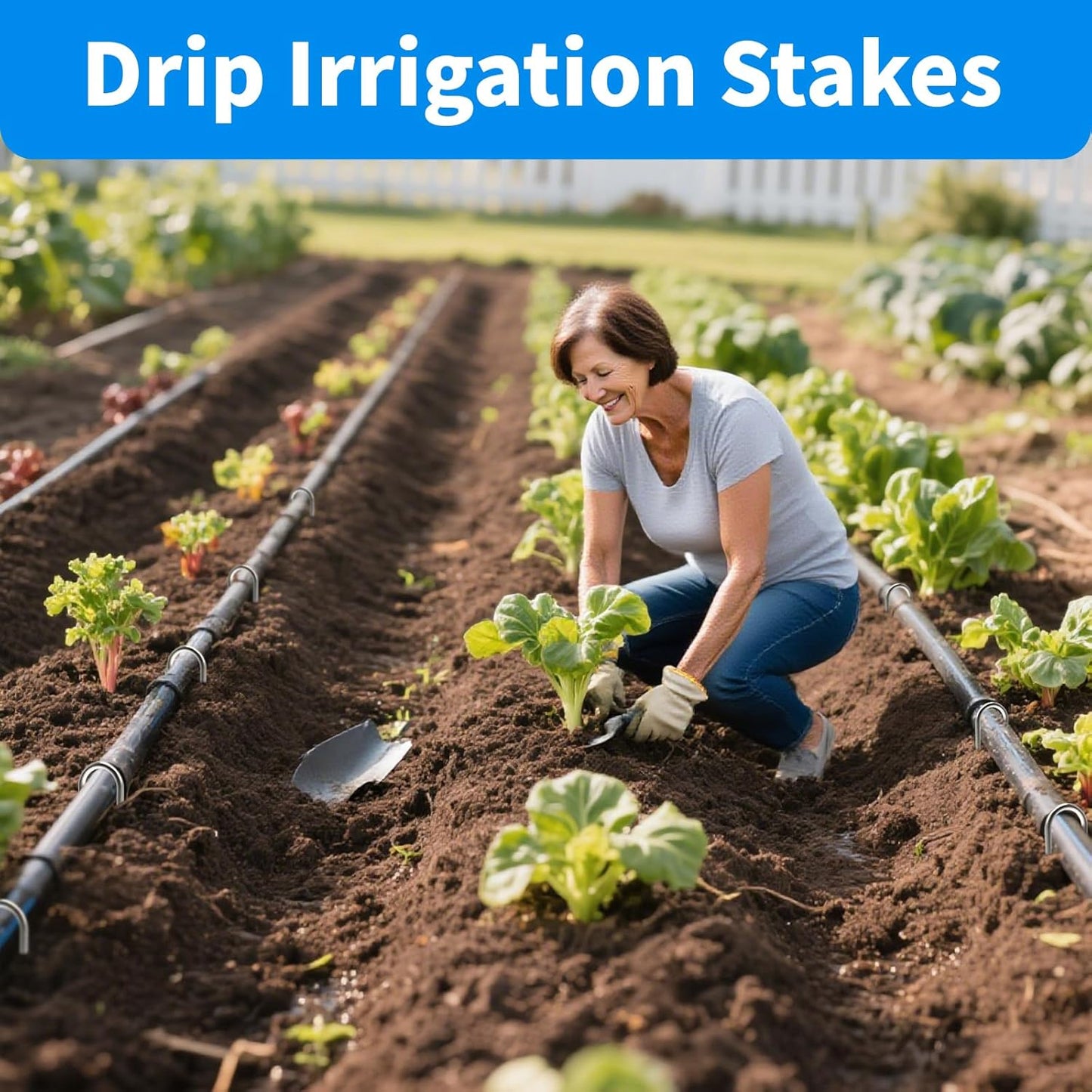 MySit 25 Pack 12 Inch Garden Stakes Heavy Duty 11 Gauge Galvanized Yard Staples U Pegs Fences Drip Irrigation Securing Stakes 1/2-Inch to 1-5/8-Inch Loop Stake for Anchoring Lawn Drippers Soaker Hose-VerdiqueGarden