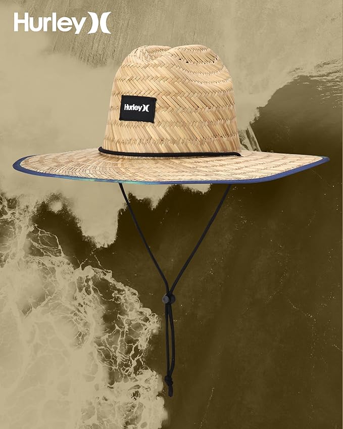 Hurley Men's Straw Hat - Bayside Lifeguard Straw Sun Hat-VerdiqueGarden