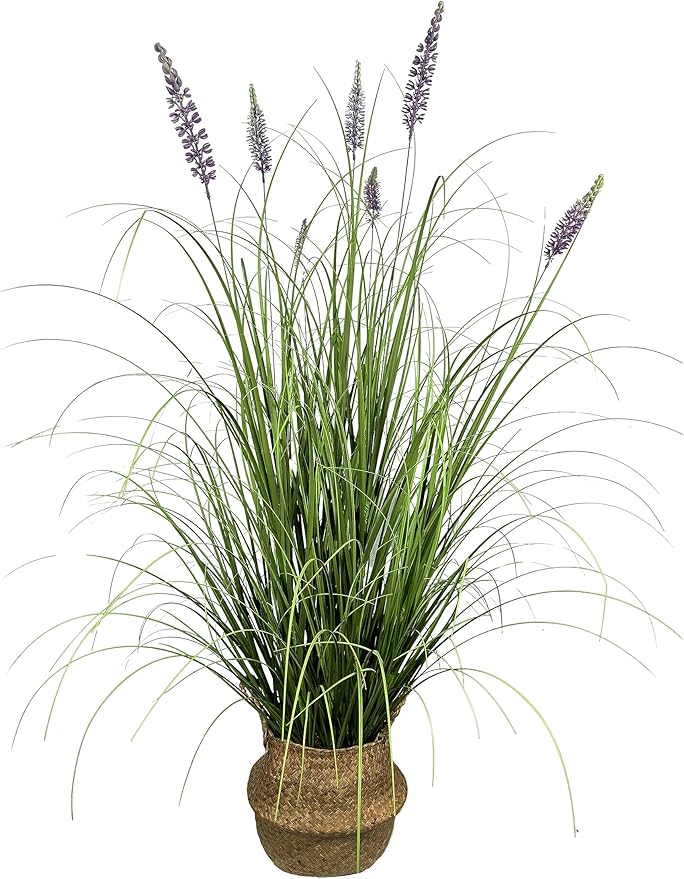 Artificial Plant 47in(1pack) Tall Artificial Lavender Plant,Faux Plants Indoor Home Decorative Artificial Plants & Flowers in Pot Fake Plant, House Plant Indoor-VerdiqueGarden