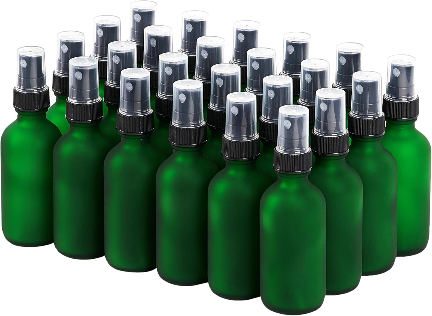 2 oz Glass Spray Bottles, Reusable Fine Mist Sprayer Small Spray Bottle, Preety Frosted Texture, Leak-Proof Design, Perfect for Travel, Skin Care, Perfumes (Green-Frosted, 2oz-24pcs)-VerdiqueGarden