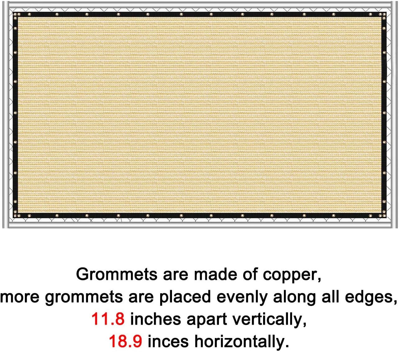 Sunnyglade 5 feet x 150 feet Privacy Screen Fence Heavy Duty Fencing Mesh Shade Net Cover for Wall Garden Yard Backyard (5 ft X 150 ft, Sand)-VerdiqueGarden