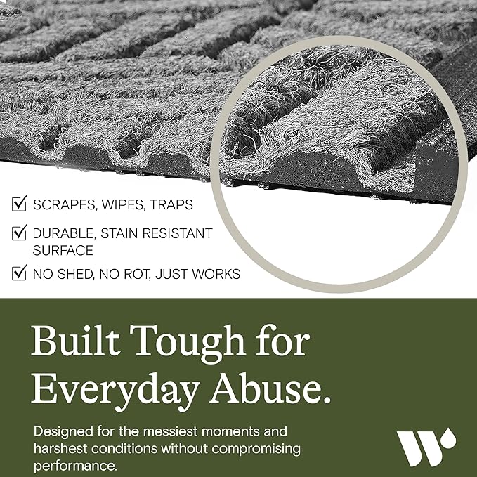 Bungalow Flooring Waterhog Stair Treads (Set of 4) – 8 1/2 x 30 Inches, Durable,Water-Trapping, Indoor/Outdoor Floor Covering, Boxwood Collection – Made in USA, Medium Grey