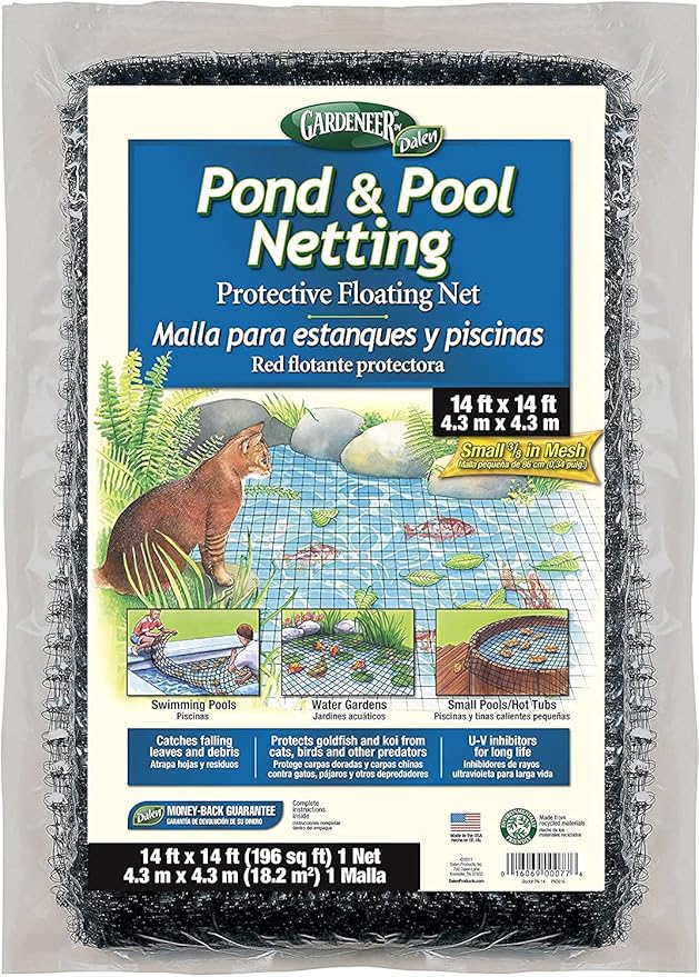 Dalen Pond & Pool Netting – Outdoor Water Garden Cover – Protective Mesh for Fish & Aquatic Life - 3/8" Mesh - (14' x 14')-VerdiqueGarden